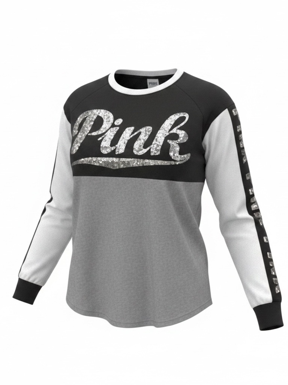 Victoria's Secret Black and White Sequin Logo Top